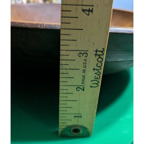 Large Vintage Wooden Salad Bowl patina rustic popcorn salad - Picture 14 of 16